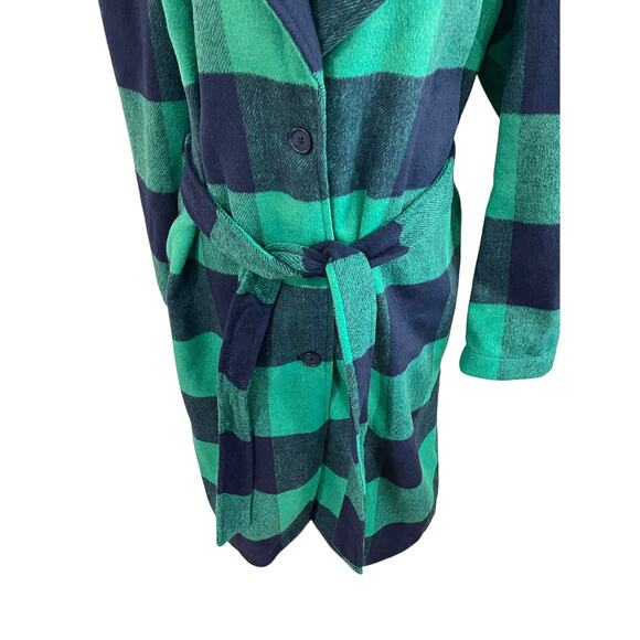 G by Giuliana 1X Buffalo Plaid Belted Fleece Coat Jacket Black Label Green - Picture 4 of 12